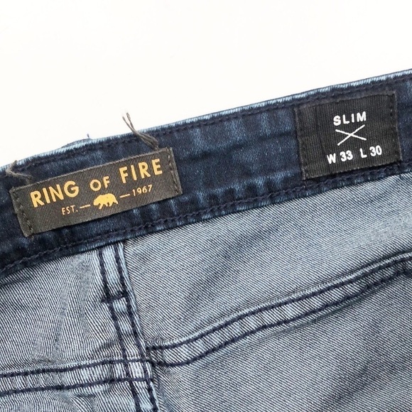 Ring of Fire dark wash slim men's denim jeans - Picture 5 of 6